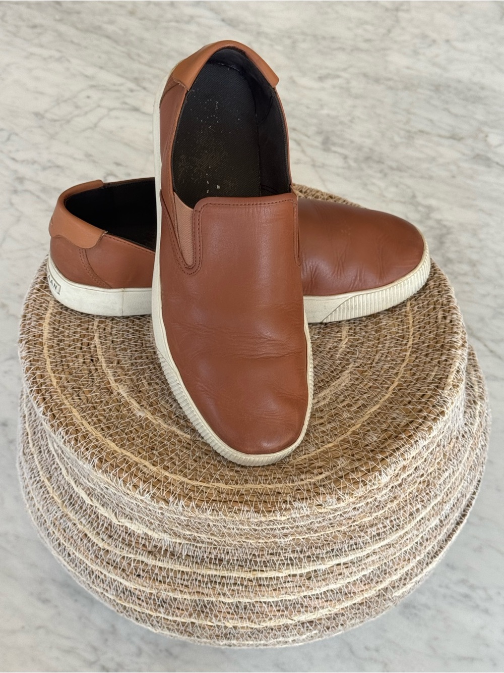 Cole Haan Brown Leather Slip‑On Sneakers – Men’s Size  9